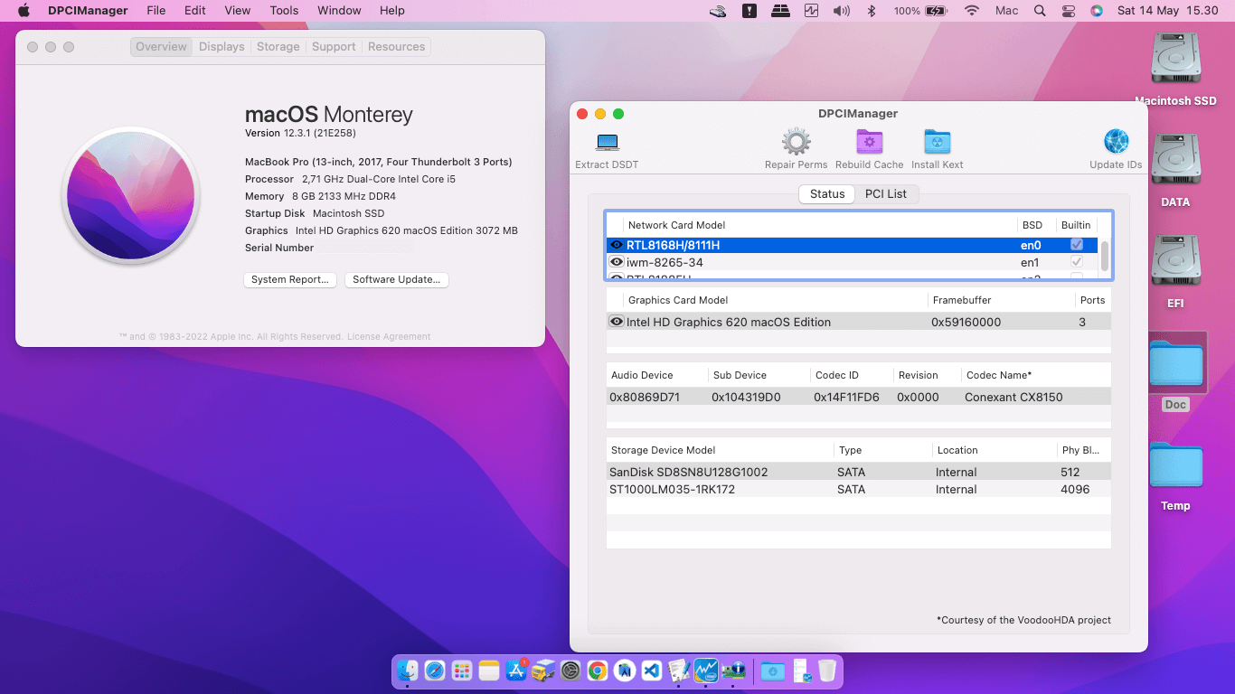 Success Hackintosh macOS Monterey 12.3.1 Build 21E258 in Asus VivoBook A405UQ-BV307T